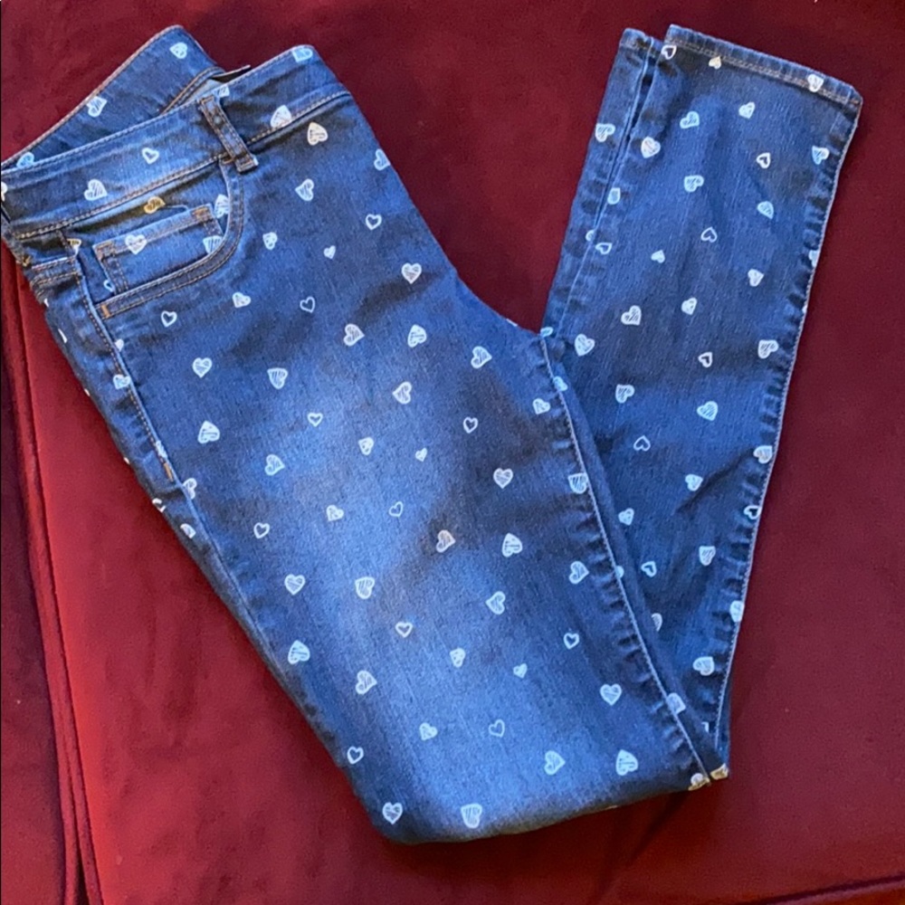 Girl Denim Jeans w/ hearts